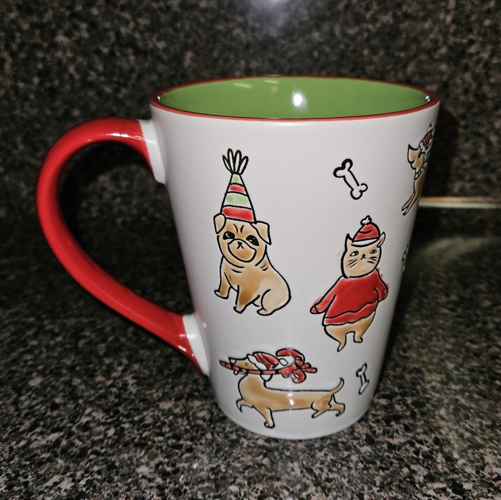 Christmas Cats And Dogs Coffee Mug